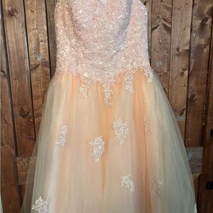 Elegant Peach and Cream formal dress